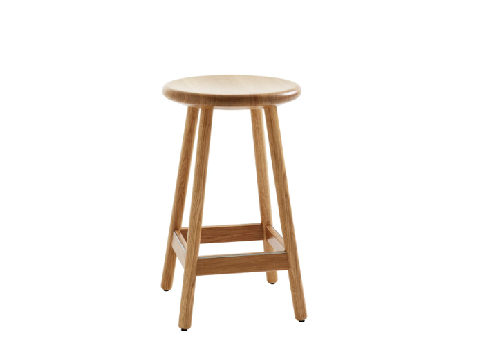 MILO - Low wooden stool with footrest _ Karl Andersson